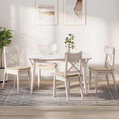 VidaXL Zitkussens 4 pcs crème 40 x 40 x 3 cm microvezel stof