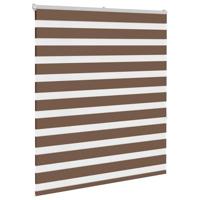 VidaXL Zebra rolgordijn 130x150 cm stofbreedte 125,9cm polyester bruin - thumbnail