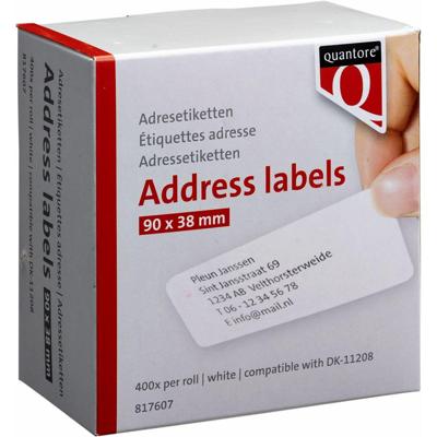 Label etiket quantore dk-11208 38mmx90mm adres wt | 20 stuks