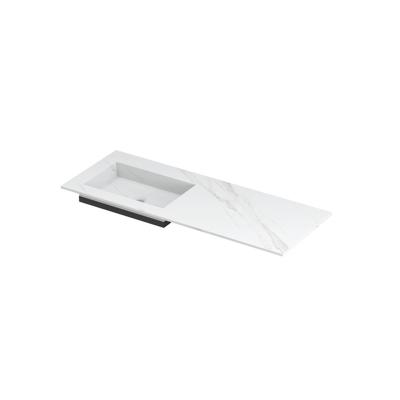 INK Post Wastafel Keramische Slab Envelop Bak Links Zonder Kraangat - 1200x450x10 mm - Calacatta Mat