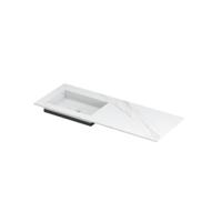INK Post Wastafel Keramische Slab Envelop Bak Links Zonder Kraangat - 1200x450x10 mm - Calacatta Mat - thumbnail