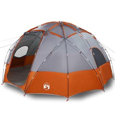 Tent met dak Grijs en oranje Large Polyester en glasvezel