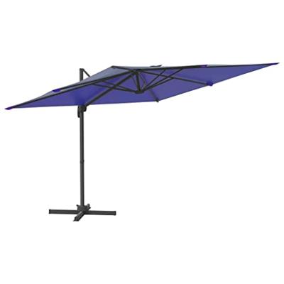 VidaXL Zweefparasol met led-verlichting 400x300 cm azuurblauw