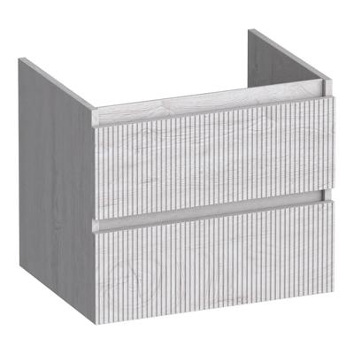 Brauer Joy Wavy - Onderkast - 60 cm - met 2 Softclose Lades Greeploos en 1 Sifon Uitsparing - Forest Seashell