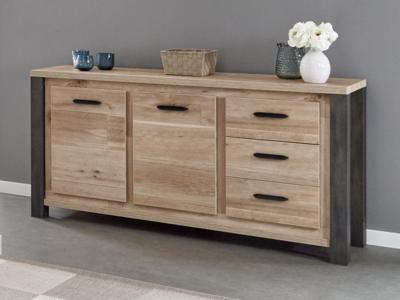 Dressoir TRAMO 2 deuren 3 lades 166 cm oude eik Dressoir TRAMO 2 deuren 3 lades 166 cm oude eik