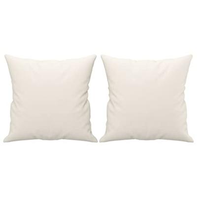 VidaXL Sierkussens 2 st 40x40 cm kunstleer crèmekleurig VidaXL Sierkussens 2 st 40x40 cm kunstleer crèmekleurig