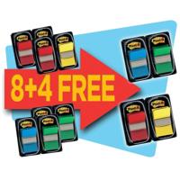 Post-it Index Standaard voordeelpak 8+4 GRATIS, geassorteerde kleuren - thumbnail