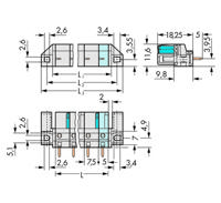 WAGO 722-734/047-000 Female behuizing (board) 722 Totaal aantal polen: 4 Rastermaat: 7.50 mm Inhoud: 50 stuk(s) - thumbnail