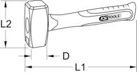 KS Tools 964.2006 9642006 Moker 3400 g 700 mm DIN 6475 1 stuk(s) - thumbnail