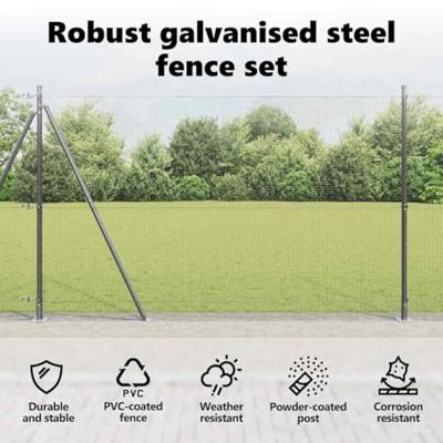 VidaXL Afrasteringspaal grijs 10 x 1,6 m (16 x 16 mm gaas)