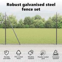 VidaXL Afrasteringspaal grijs 10 x 1,6 m (16 x 16 mm gaas) - thumbnail