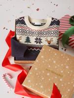 Sweater en sokken voor jongens marineblauw - thumbnail