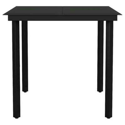 3-delige Tuinset met kussens poly rattan glas zwart