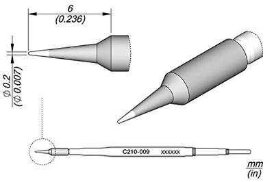 JBC Tools Soldeerpunt Puntvorm Grootte soldeerpunt 0.2 mm Lengte soldeerpunt: 6 mm Inhoud: 1 stuk(s) JBC Tools Soldeerpunt Puntvorm Grootte soldeerpunt 0.2 mm Lengte soldeerpunt: 6 mm Inhoud: 1 stuk(s)