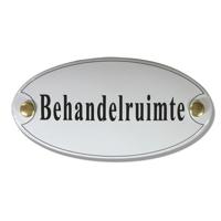 Emaille deurbord ovaal Behandelruimte - thumbnail