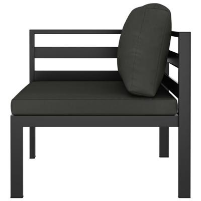 6-delige Loungeset met kussens aluminium antracietkleurig