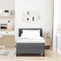 Boxspringbed met matras stof donkergrijs 100x200 cm - thumbnail