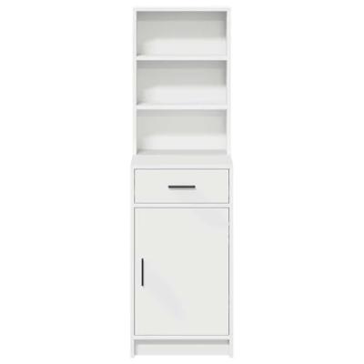 Highboard met lade Wit 40 x 40,5 x 135 cm Bewerkt hout Highboard met lade Wit 40 x 40,5 x 135 cm Bewerkt hout
