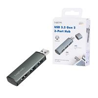 LogiLink UA0395 USB 3.2 Gen 2-hub Met aluminium behuizing, Met status-LEDs Space grijs - thumbnail