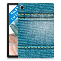 Samsung Galaxy Tab A8 2021/2022 Leuke Siliconen Hoes Jeans - thumbnail