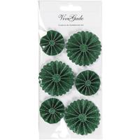Vivi Gade Rosettes, d 35+50 mm, groen glitter, 6 stuk/ 1 doos - thumbnail