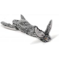 Flatino pluche hondenspeeltje konijn zwart 30 cm - thumbnail