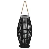 VidaXL Lantaarnhouder hangend 60 cm bamboe zwart - thumbnail