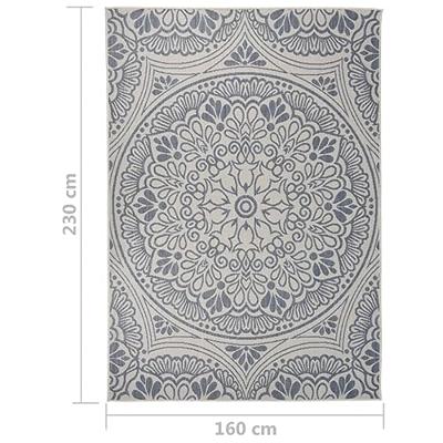 Buitenkleed met patroon platgeweven 160x230 cm blauw Buitenkleed met patroon platgeweven 160x230 cm blauw