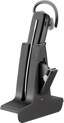 HP DECT Mono-headset 'Savi W8245' convertibel, met basisstation, hoofdband + nekbeugel en oorhaak, SoundGuard en batterijoplaadvak, Skype for Business, zwart