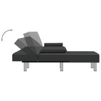 Slaapbank L-vormig 255x140x70 cm kunstleer zwart - thumbnail