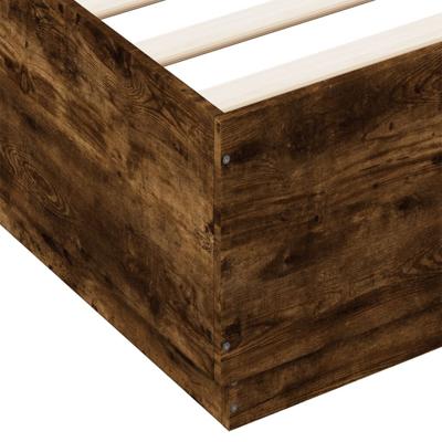 Bedframe bewerkt hout gerookt eikenkleurig 150x200 cm - thumbnail