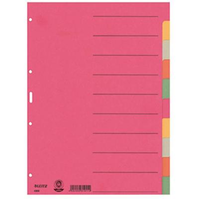 Leitz 4359 Register DIN A4 blanco Karton (dun) Meerdere kleuren 10 tabbladen 43590000
