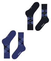 Burlington 2-paar Everyday heren sokken - Argyle - katoenen sokken met ruit print - thumbnail