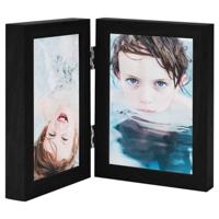 VidaXL Fotolijst tweeluik 2x(13x18 cm) zwart - thumbnail