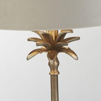 Searchlight TafellampPalm goud met grijze kap - EU81210GY