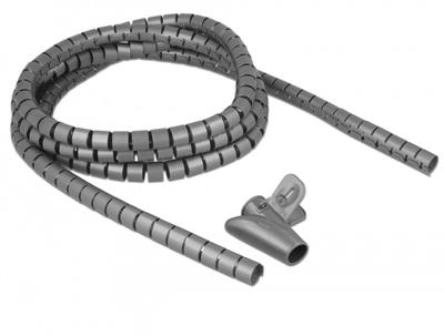 Delock 18843 spiraalslang met intrekgereedschap 2,5 m x 15 mm grijs