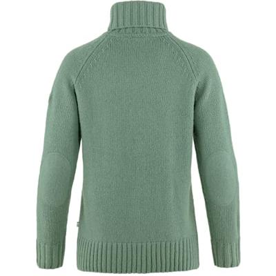 Fjallraven Övik Cable Knit Roller Neck Dames Trui Patina Green S Fjallraven Övik Cable Knit Roller Neck Dames Trui Patina Green S
