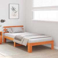 Bedframe met hoofdeinde Bruin 90 x 200 cm Massief grenenhout - thumbnail