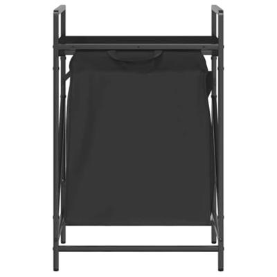 Wasmand 1 vak met plank zwart eikenkleurig Wasmand 1 vak met plank zwart eikenkleurig