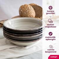 Cookinglife Diepe borden / Pastaborden Delice Grijs ø 21 cm - 6 stuks - thumbnail