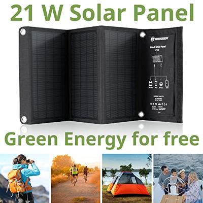 BRESSER Mobiele zonnelader 21 watt met USB- en DC-aansluiting BRESSER Mobiele zonnelader 21 watt met USB- en DC-aansluiting
