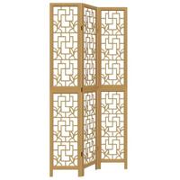 Kamerscherm met 3 panelen massief paulowniahout bruin - thumbnail