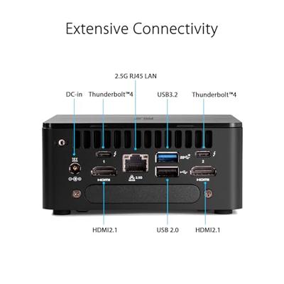 ASUS NUC 12 RNUC12WSKI300000I UCFF Zwart i3-1220P