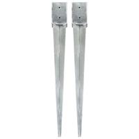 VidaXL Grondpinnen 2 st 10x10x91 cm gegalvaniseerd staal zilverkleurig - thumbnail