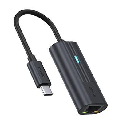 Rapoo UCA-1006 USB Type-C naar RJ-45 Zwart - thumbnail