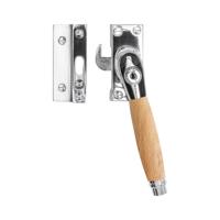 De Oude Deurklink Raamsluiting eikenhout/nikkel met slot retro rechts - thumbnail