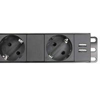 Adam Hall 4-weg Stroomverdeeldoos met montagebeugels - thumbnail