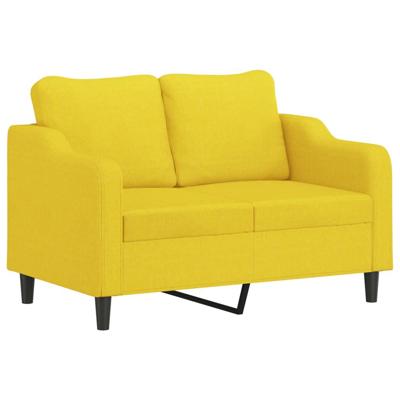 2-delige Loungeset met kussens stof lichtgeel