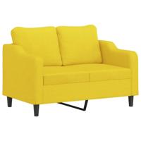 2-delige Loungeset met kussens stof lichtgeel - thumbnail