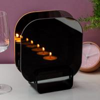 Zwarte infinity waxinelichthouder - thumbnail